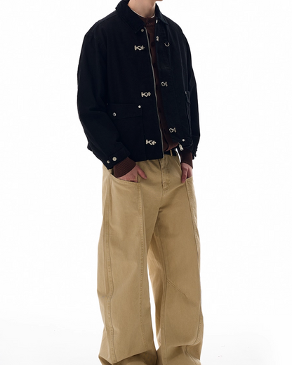 短丈カラーコーデュロイファイヤーマンジャケット B0064