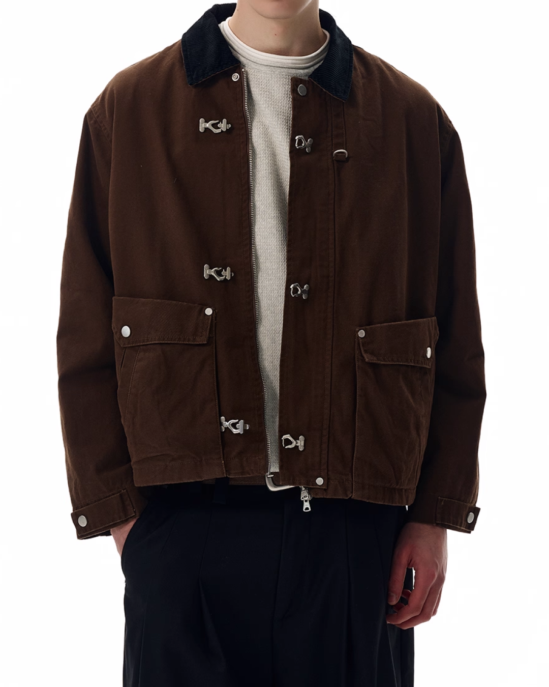 短丈カラーコーデュロイファイヤーマンジャケット B0064