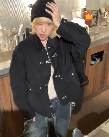 短丈カラーコーデュロイファイヤーマンジャケット B0064