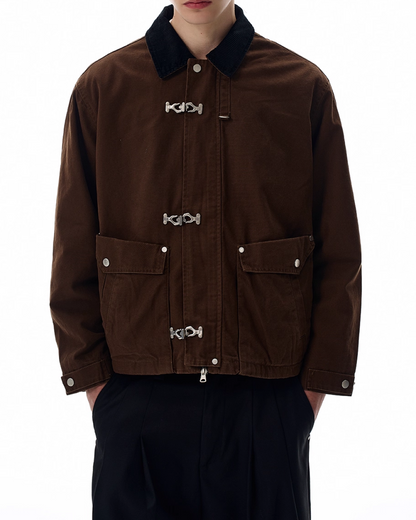 短丈カラーコーデュロイファイヤーマンジャケット B0064