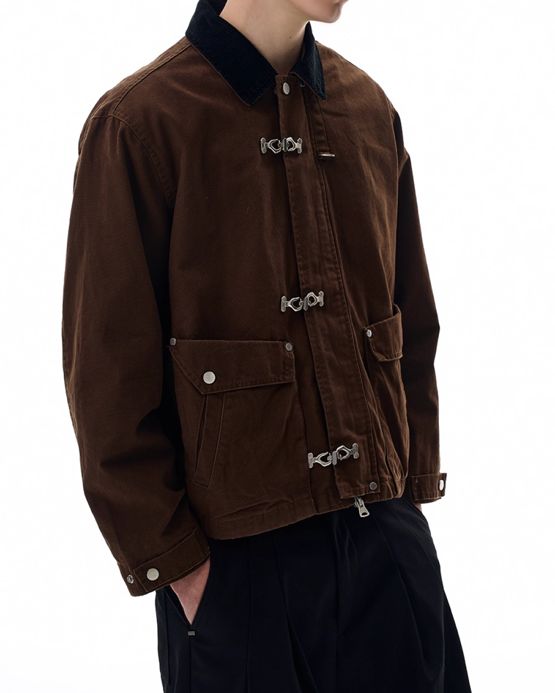 短丈カラーコーデュロイファイヤーマンジャケット B0064