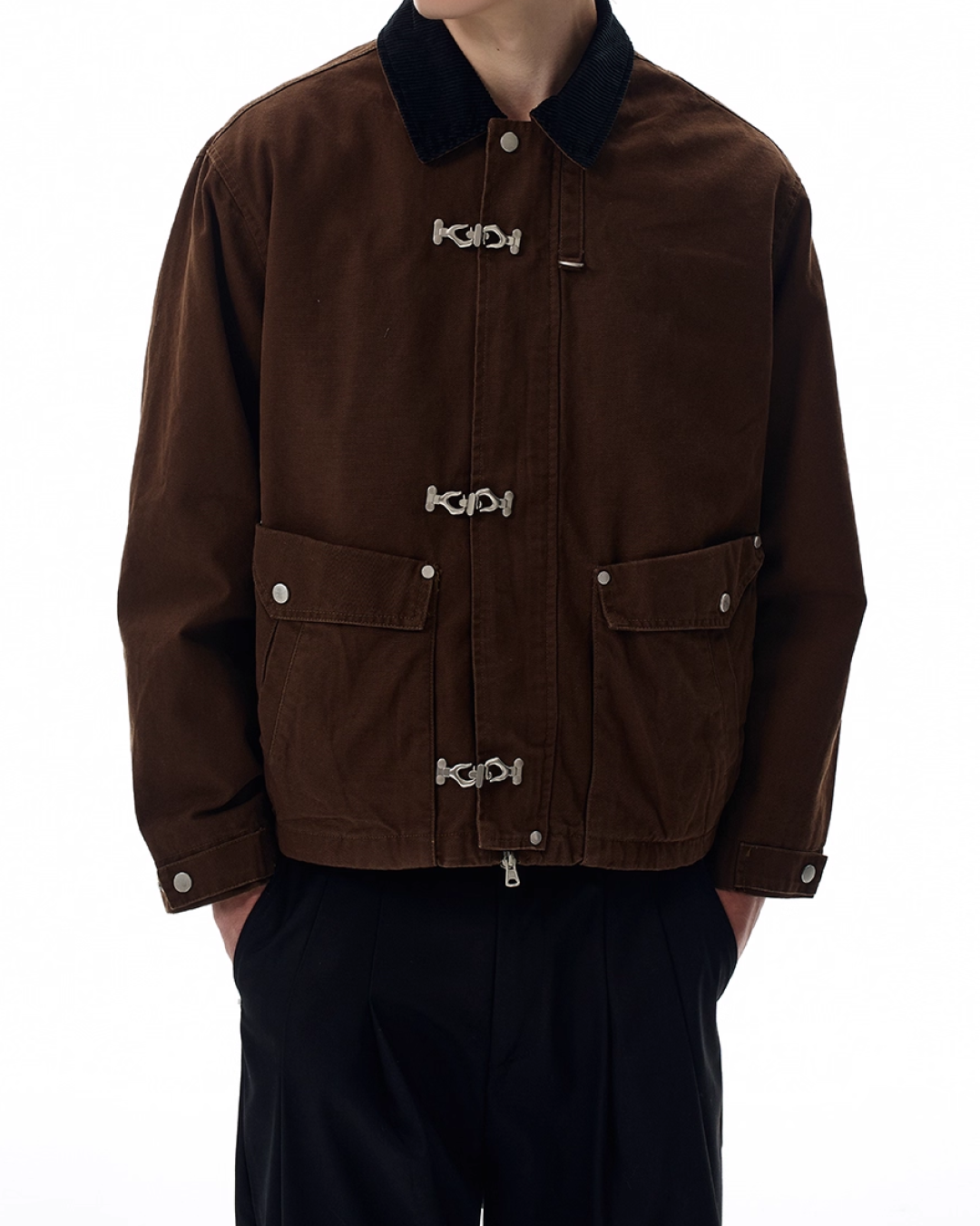 短丈カラーコーデュロイファイヤーマンジャケット B0064