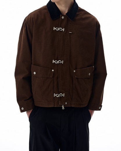 短丈カラーコーデュロイファイヤーマンジャケット B0064