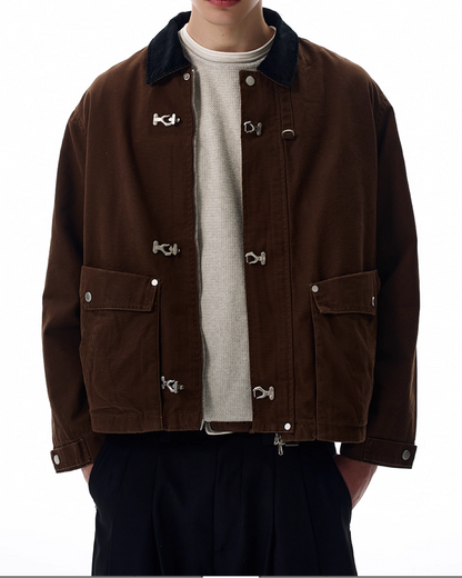 短丈カラーコーデュロイファイヤーマンジャケット B0064