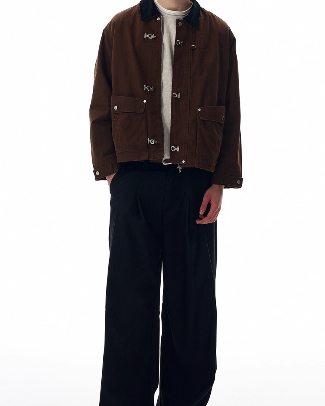 短丈カラーコーデュロイファイヤーマンジャケット B0064