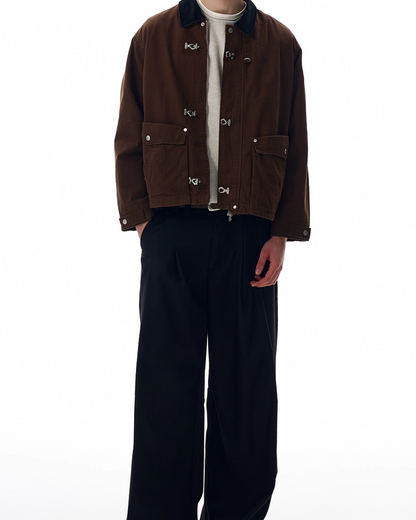 短丈カラーコーデュロイファイヤーマンジャケット B0064