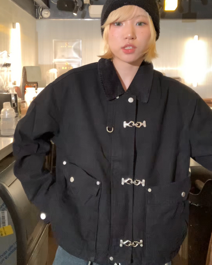 短丈カラーコーデュロイファイヤーマンジャケット B0064