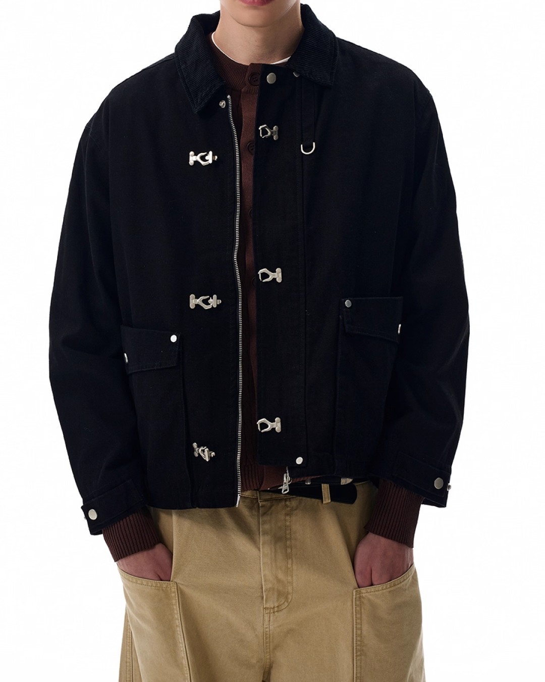 短丈カラーコーデュロイファイヤーマンジャケット B0064