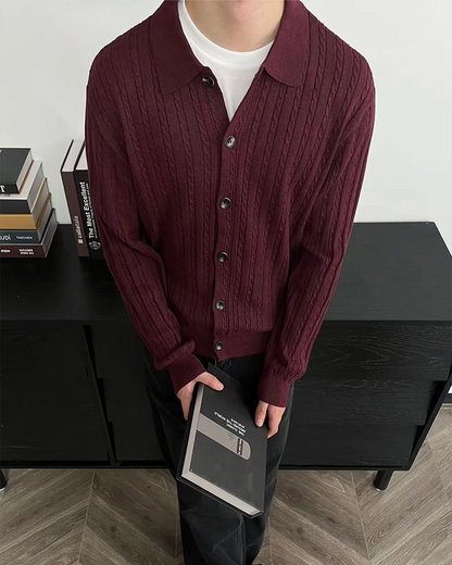 短丈カラーニットシャツ B0066