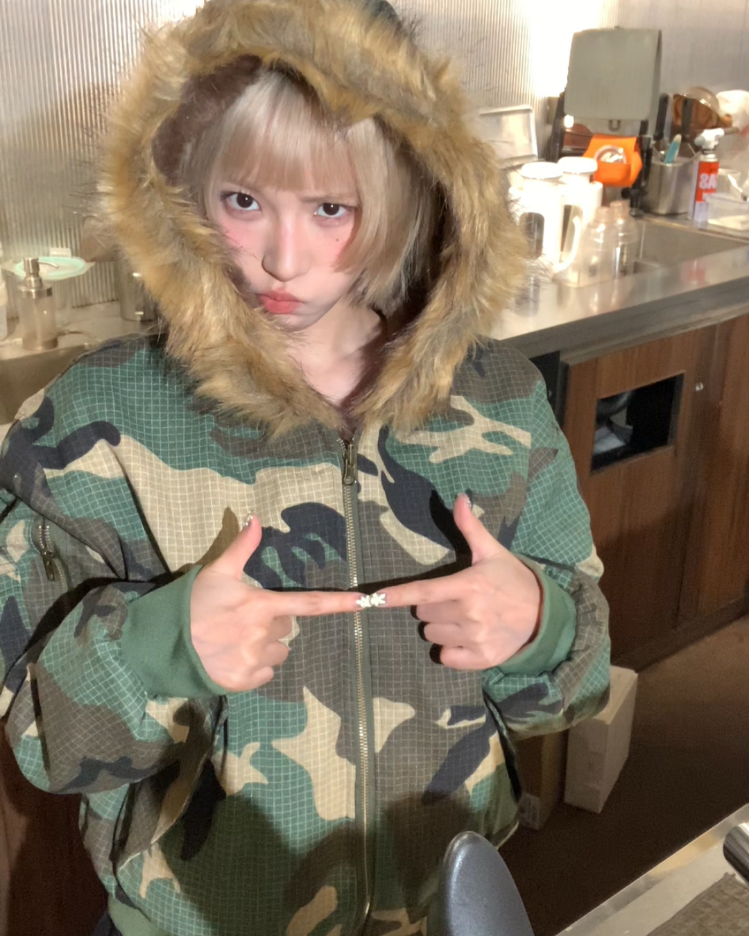 短丈リバーシブル迷彩ファージャケット B0069