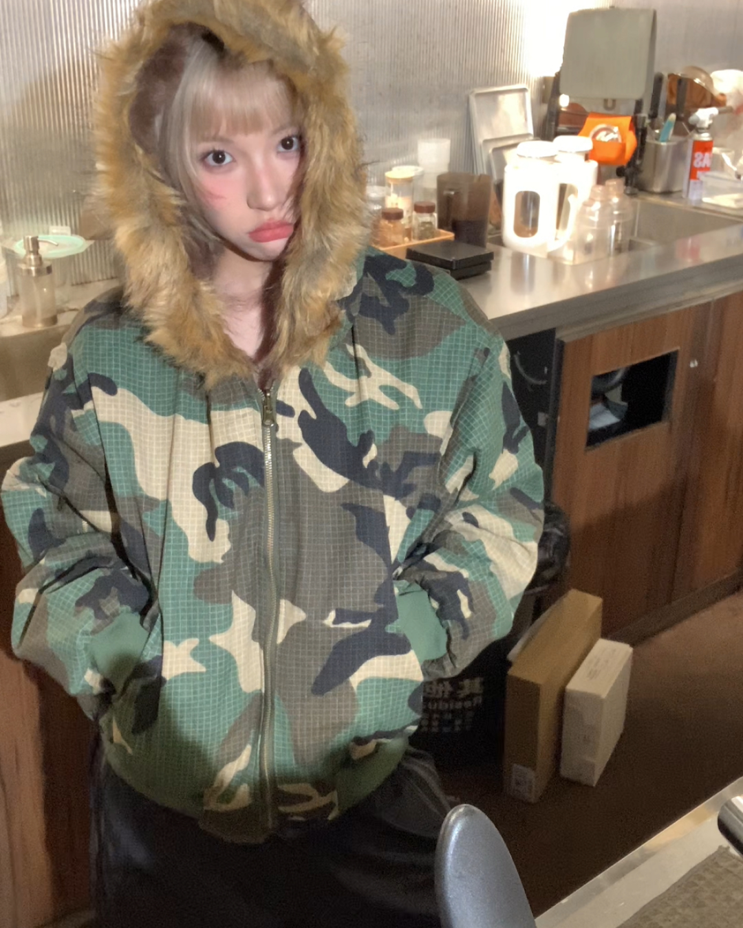 短丈リバーシブル迷彩ファージャケット B0069