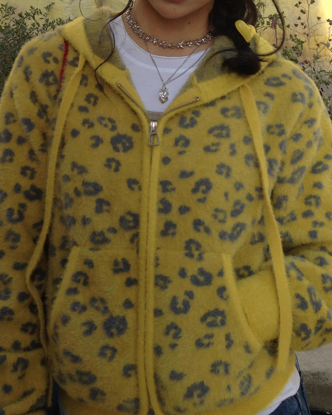 短丈ダブルジップニットパーカー B0070