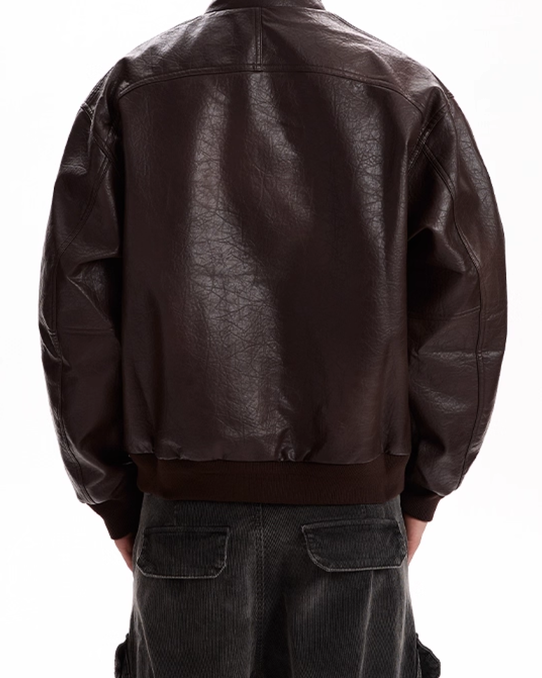 Multi-pocket PU leather jacket B0071