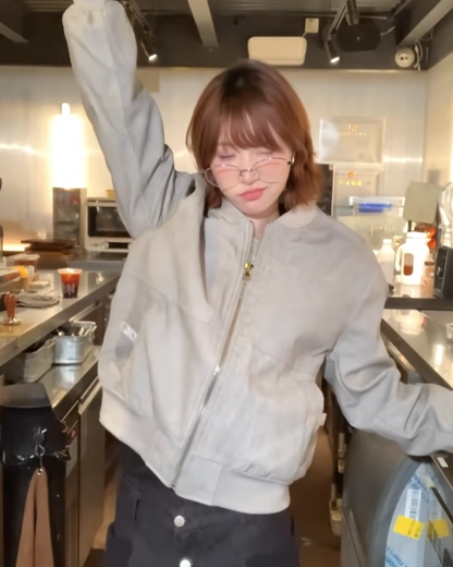 Short Zip Bomber Jacket B0073