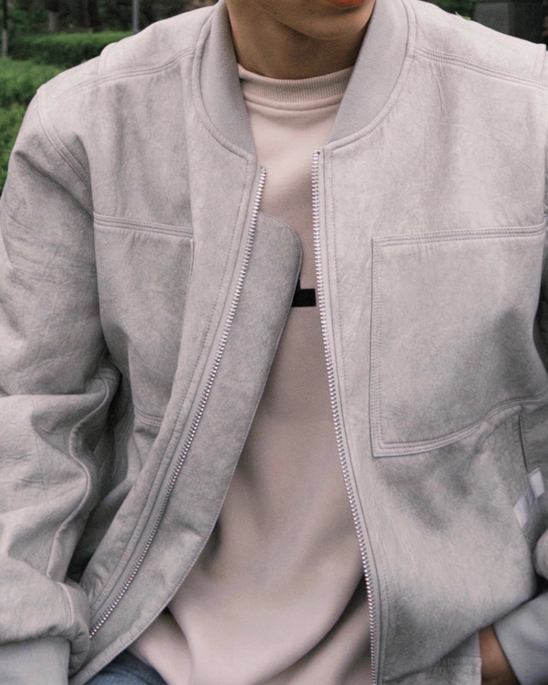 Short Zip Bomber Jacket B0073