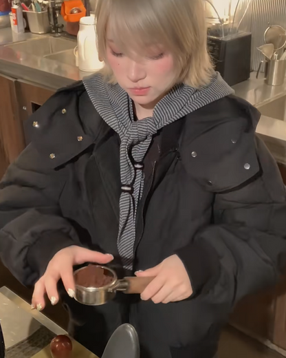 2-way neck button-down jacket B0074