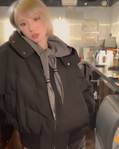 2-way neck button-down jacket B0074