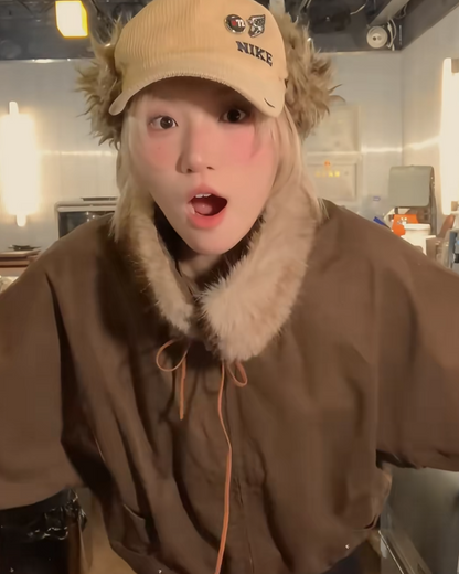 2-way color boa drawstring outerwear B0075