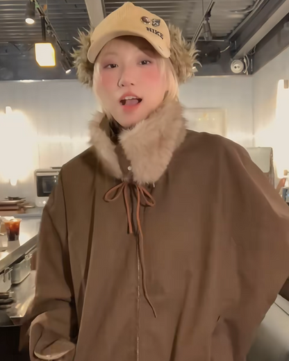 2-way color boa drawstring outerwear B0075