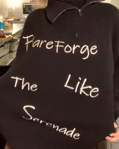 Short high neck zip knit B0076