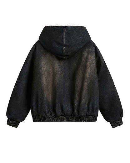 キルティングデニムファージャケット B0081