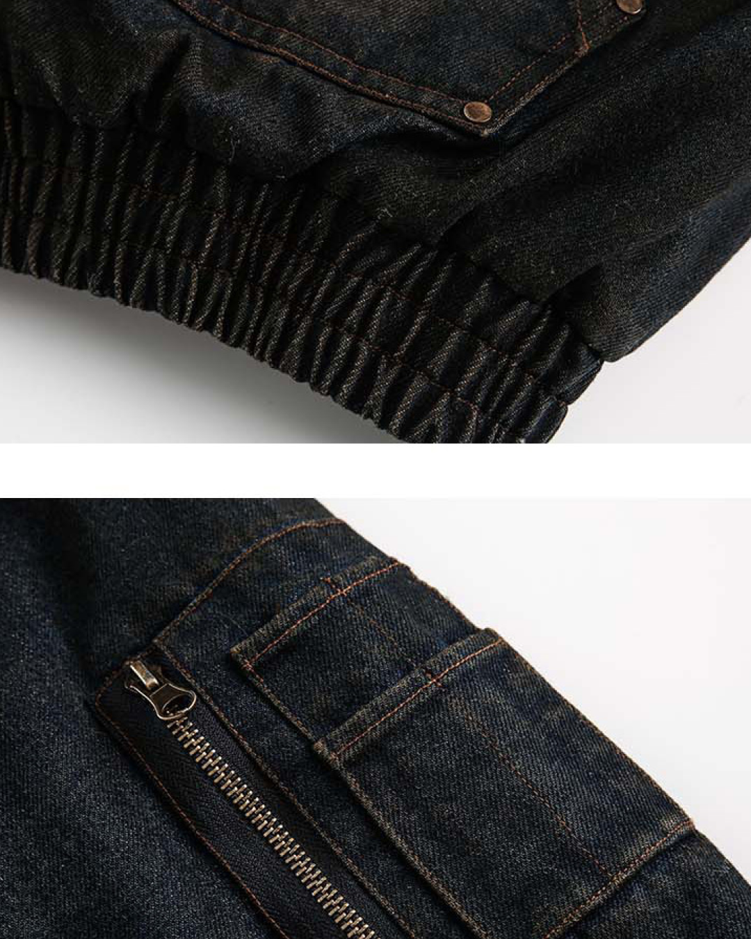 キルティングデニムファージャケット B0081