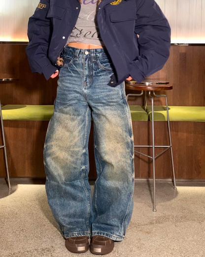 ヘビーウォッシュワイドバルーンデニムパンツ B0083