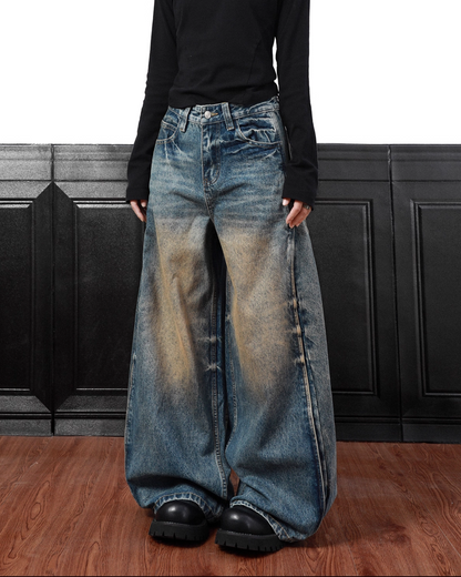 ヘビーウォッシュワイドバルーンデニムパンツ B0083