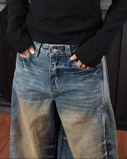 ヘビーウォッシュワイドバルーンデニムパンツ B0083