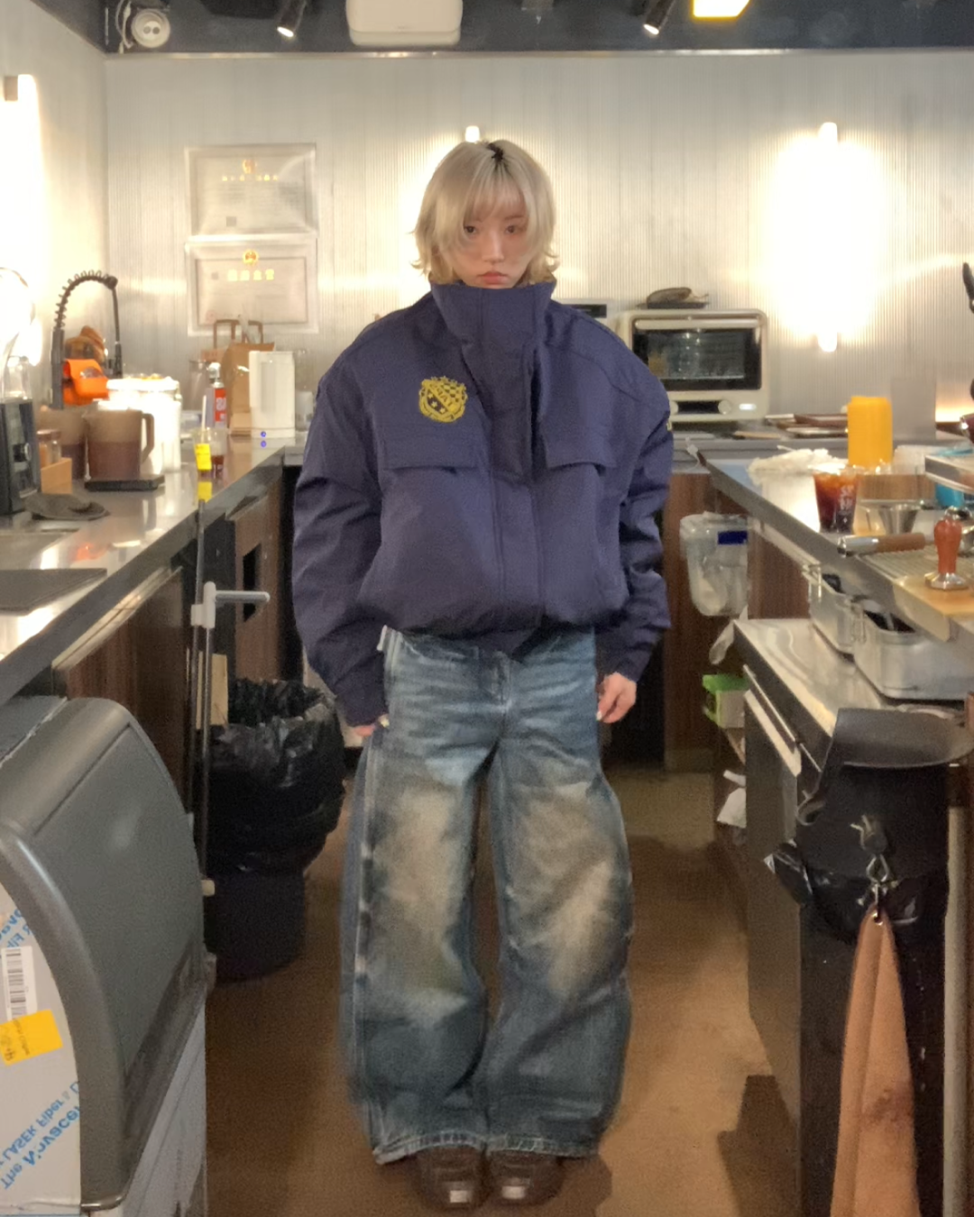 ヘビーウォッシュワイドバルーンデニムパンツ B0083