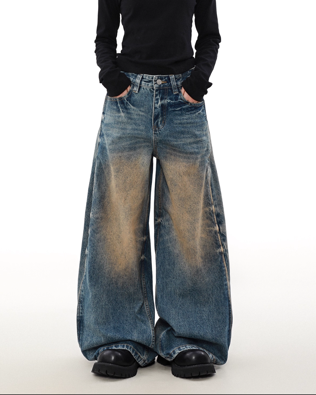 ヘビーウォッシュワイドバルーンデニムパンツ B0083