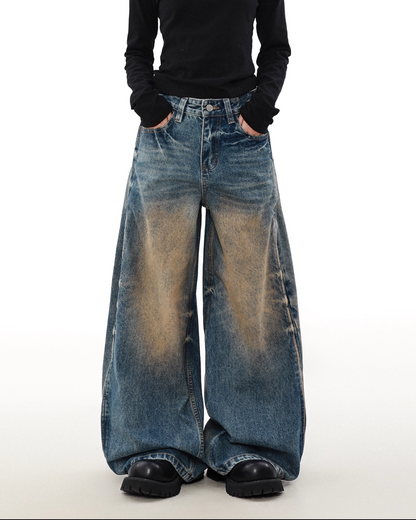 ヘビーウォッシュワイドバルーンデニムパンツ B0083