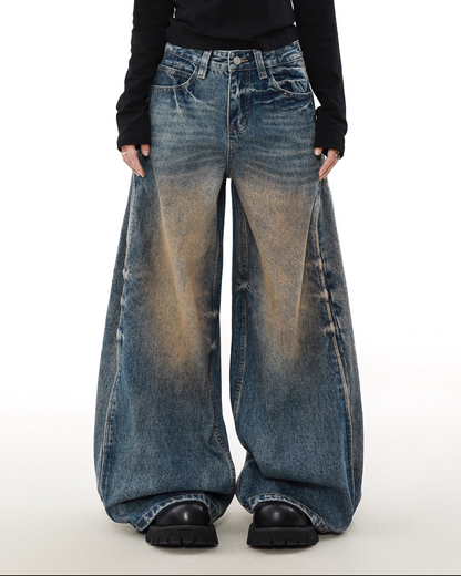 ヘビーウォッシュワイドバルーンデニムパンツ B0083