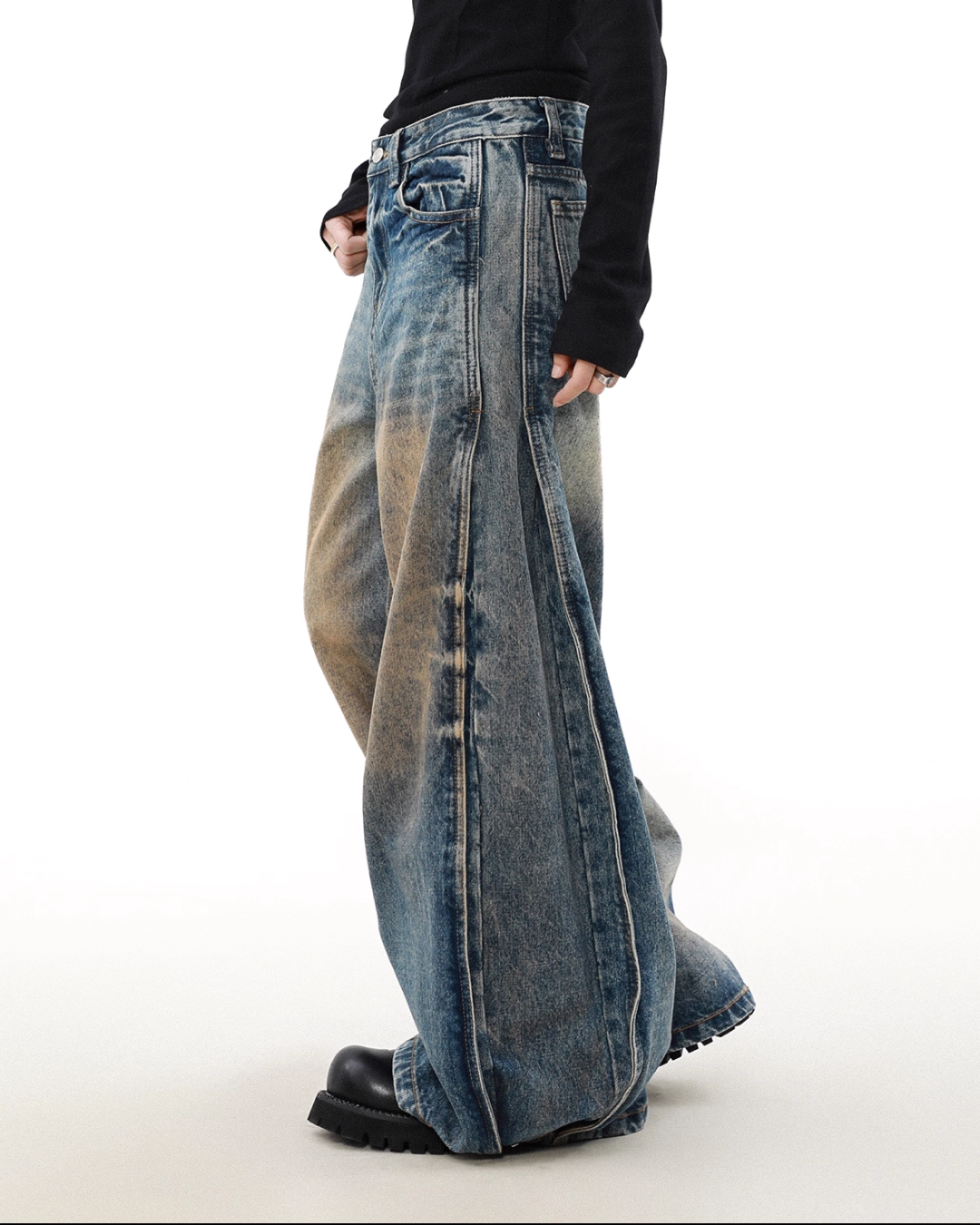ヘビーウォッシュワイドバルーンデニムパンツ B0083