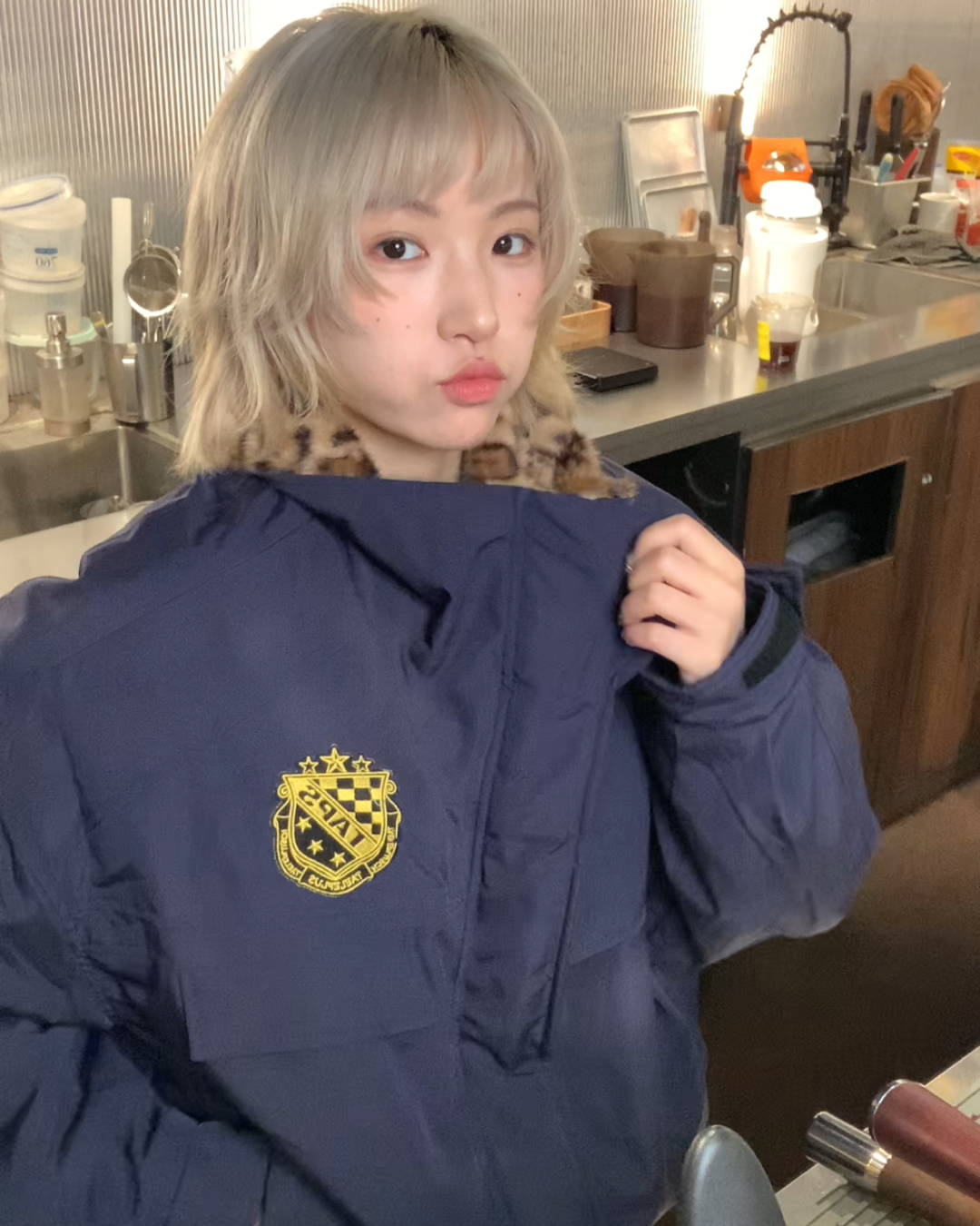 レオパード裏ボアキルティングジャケット B0084