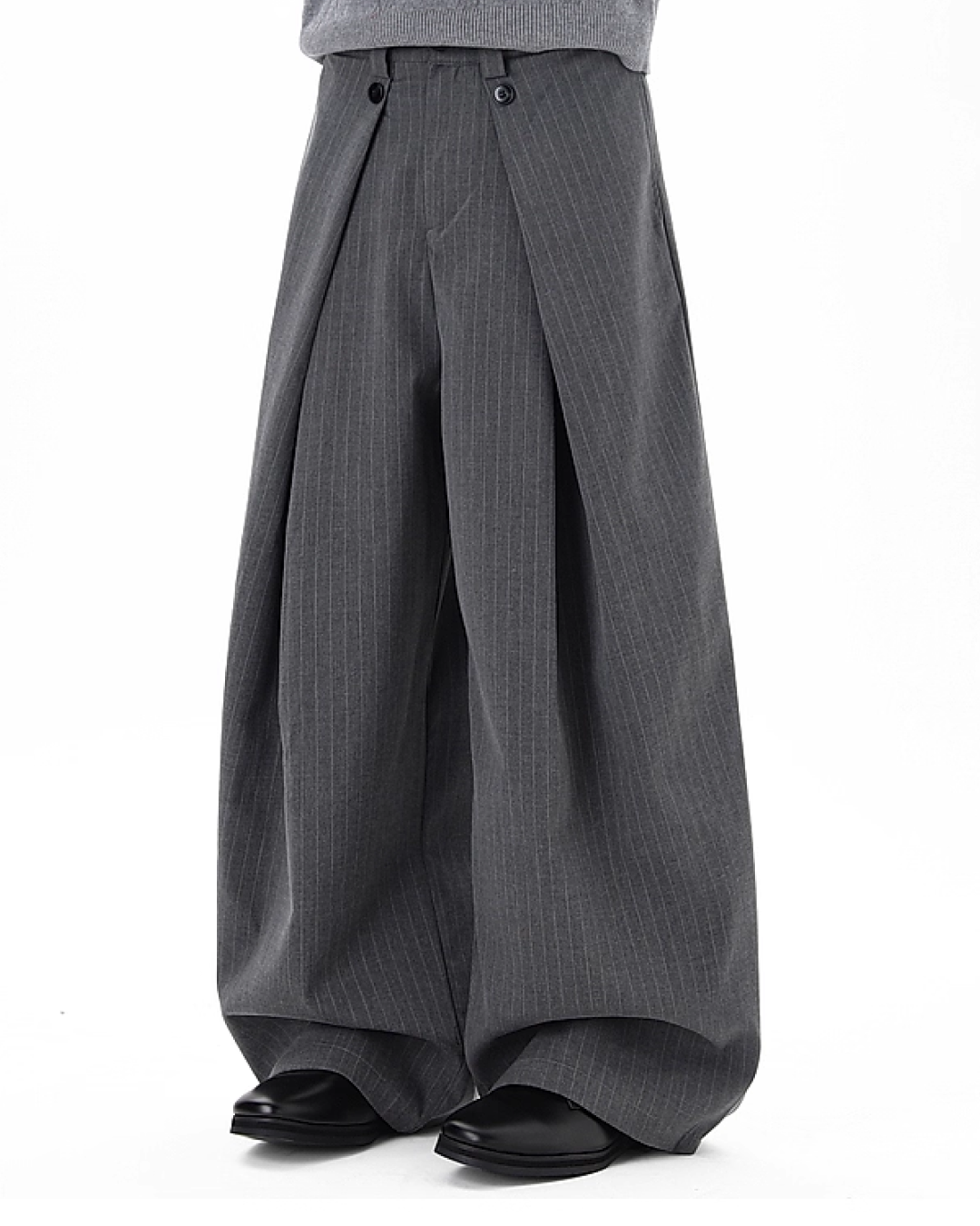 ピンストライプタックワイドスラックス B0086