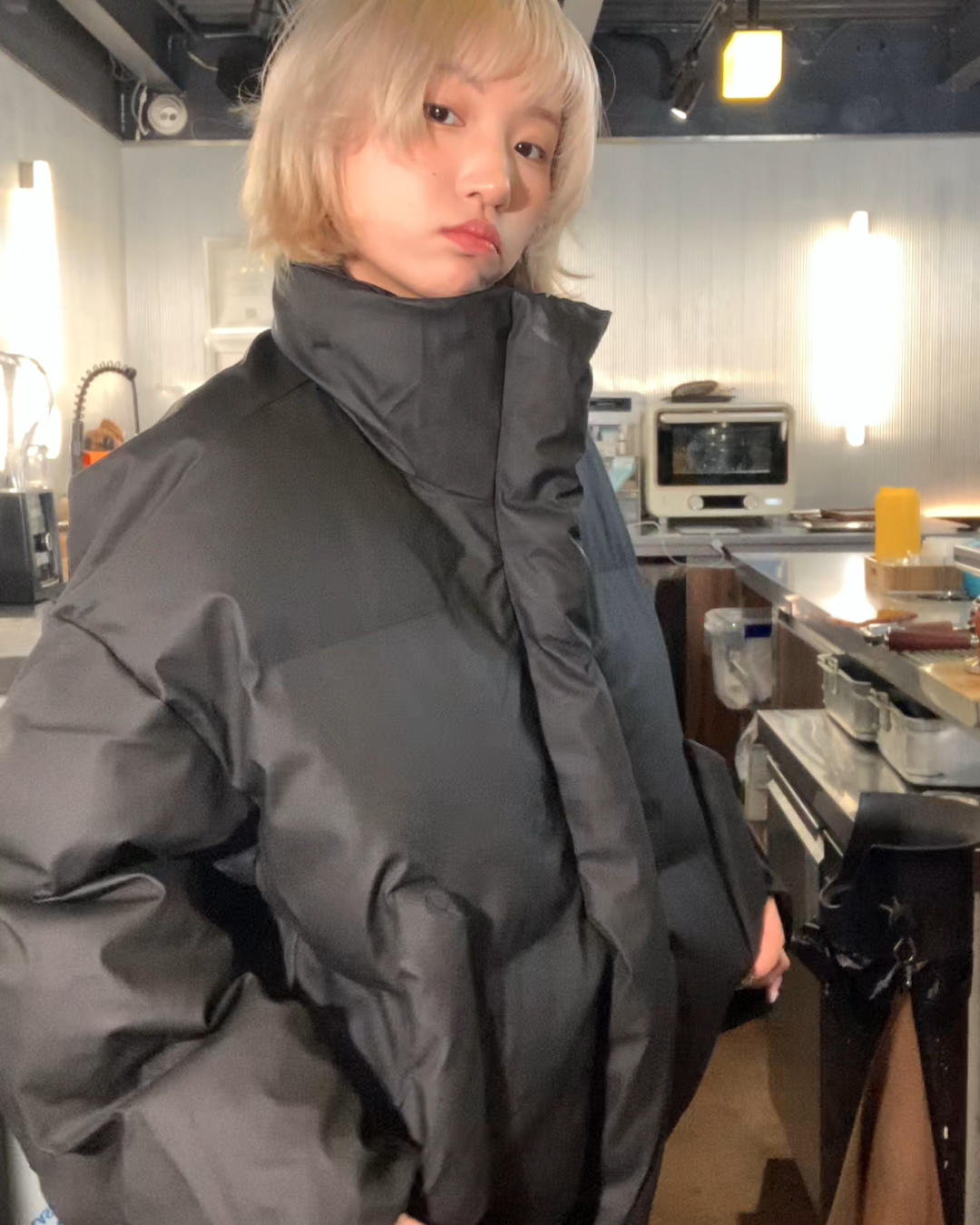 短丈ハイネックパデッドジャケット B0087