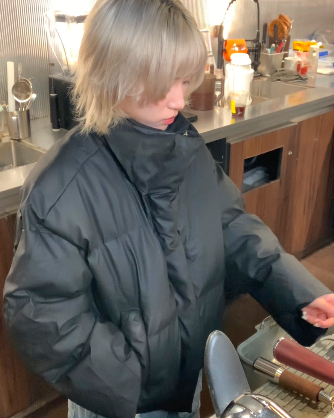 短丈ハイネックパデッドジャケット B0087