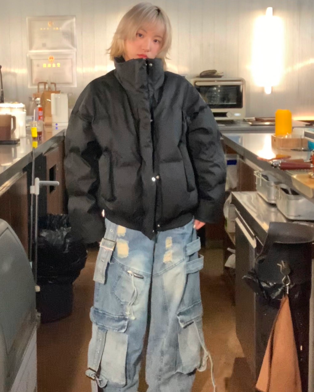 短丈ハイネックパデッドジャケット B0087