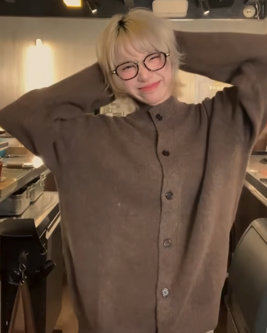 モックネックニットカーディガン B0089