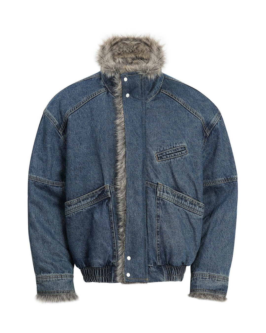 キルティングファーデニムジャケット B0091