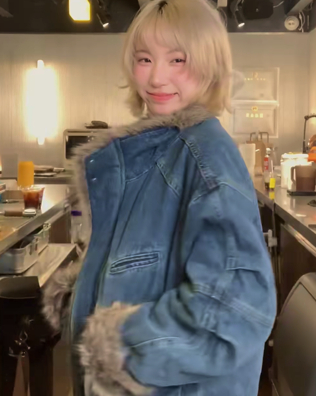 キルティングファーデニムジャケット B0091