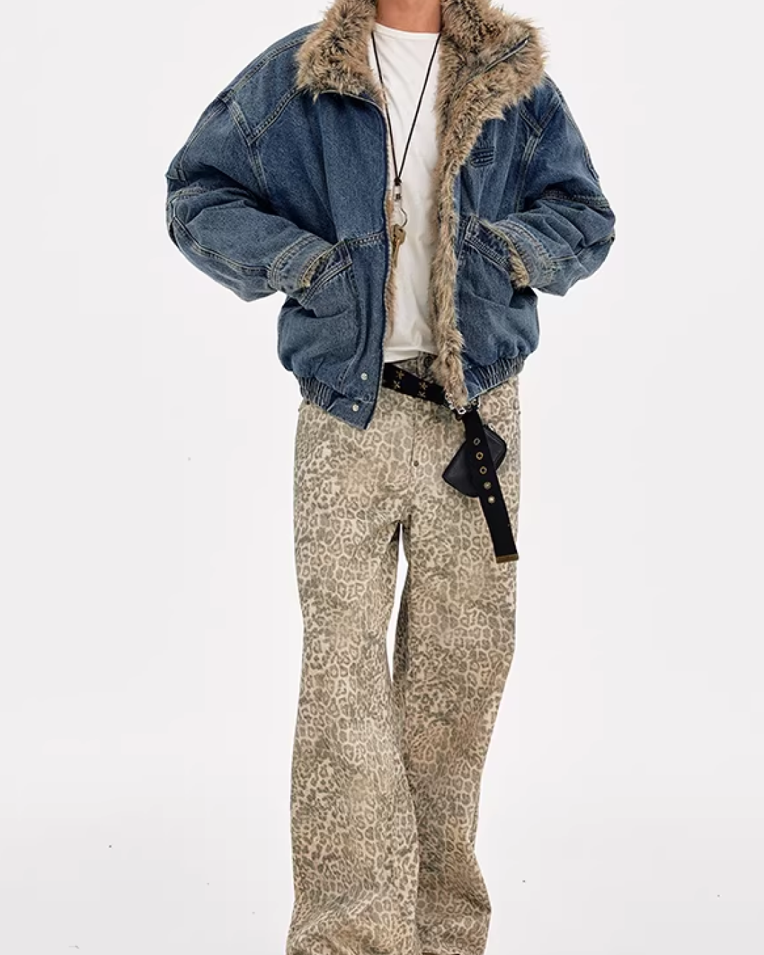 キルティングファーデニムジャケット B0091