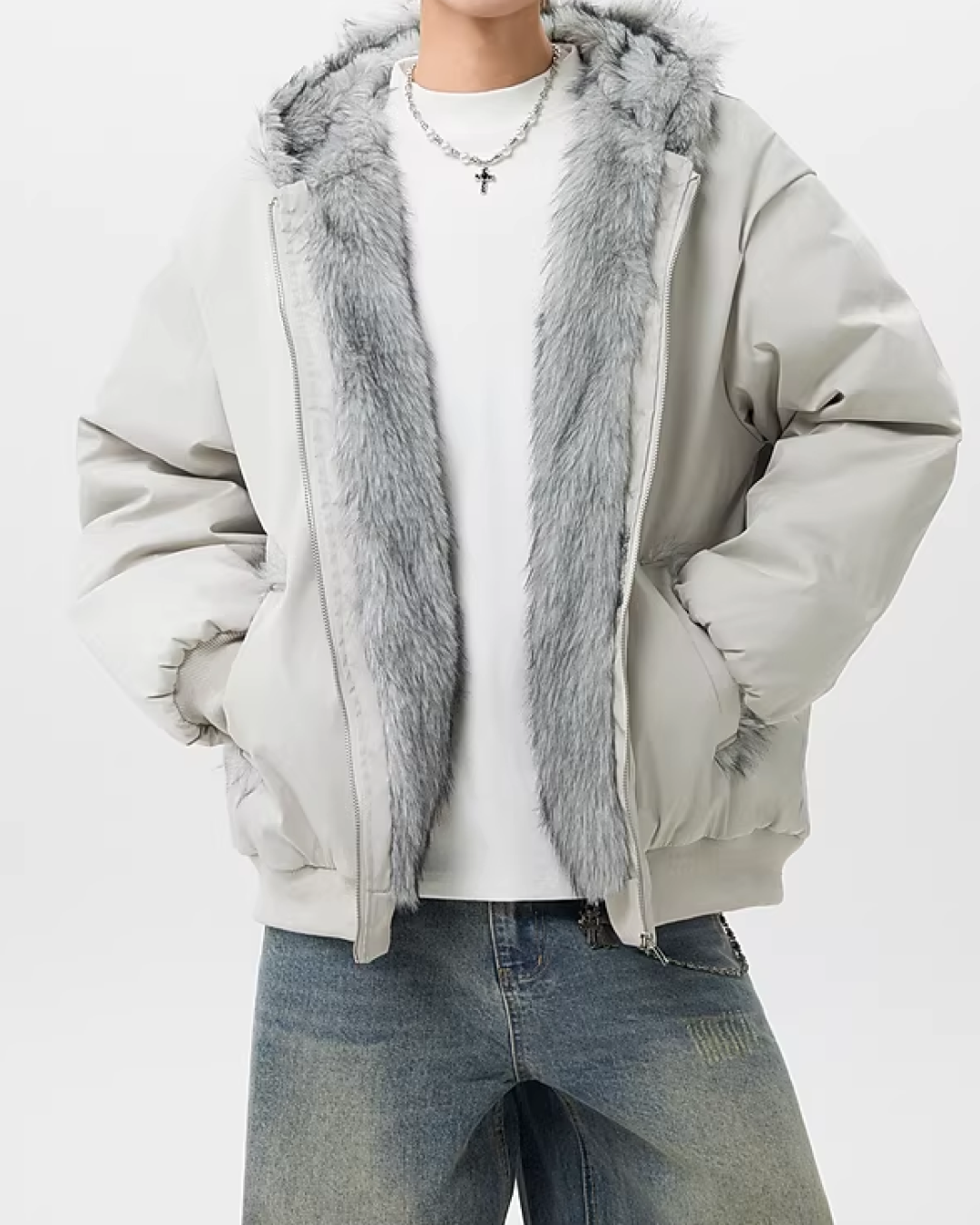 ジップフードファージャケット B0092