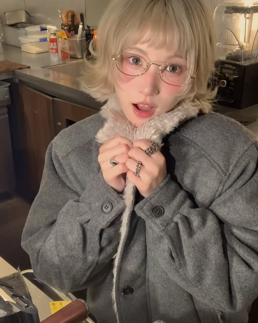 短丈ジップボタンファージャケット B0093