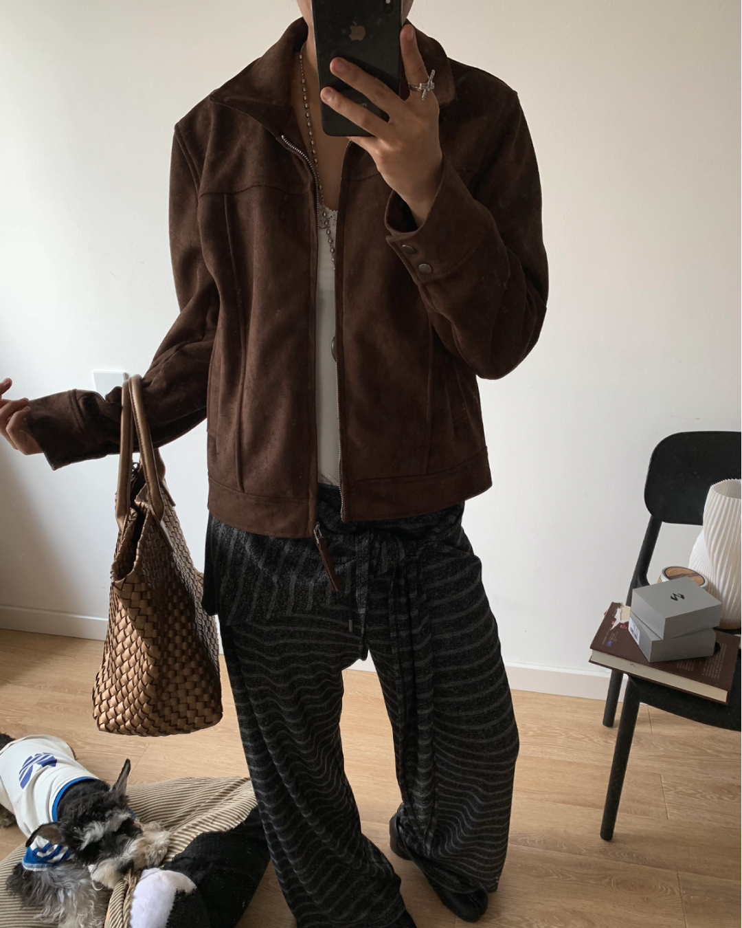 短丈スエードブラウンジャケット B0094