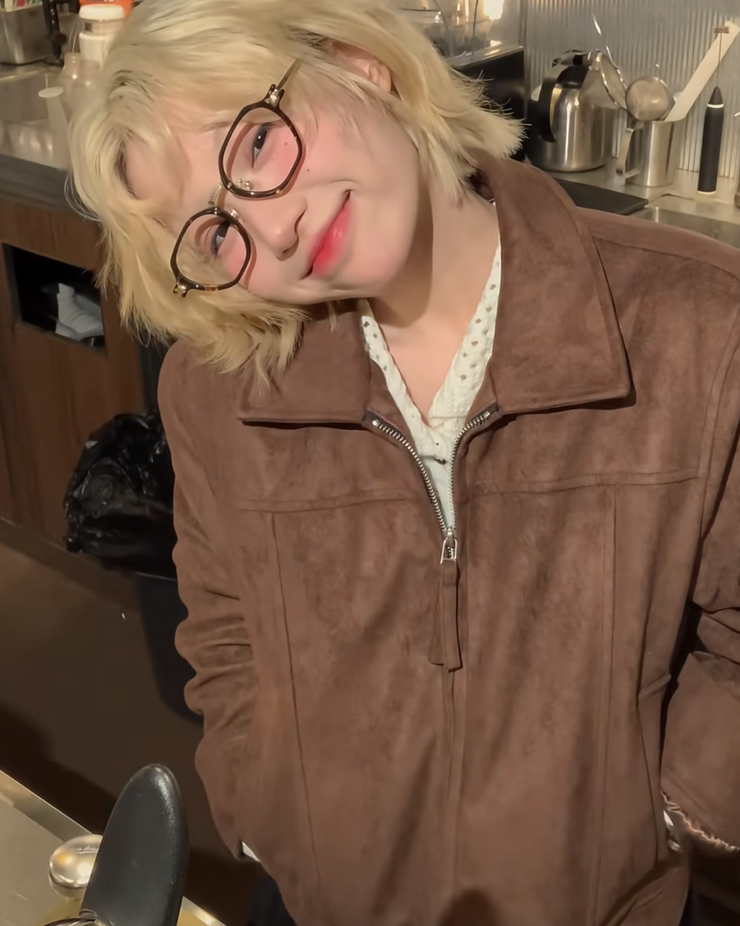 短丈スエードブラウンジャケット B0094