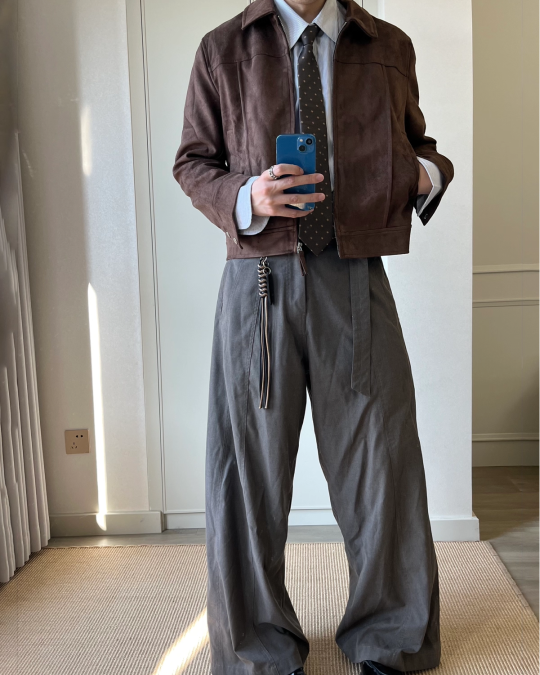 短丈スエードブラウンジャケット B0094