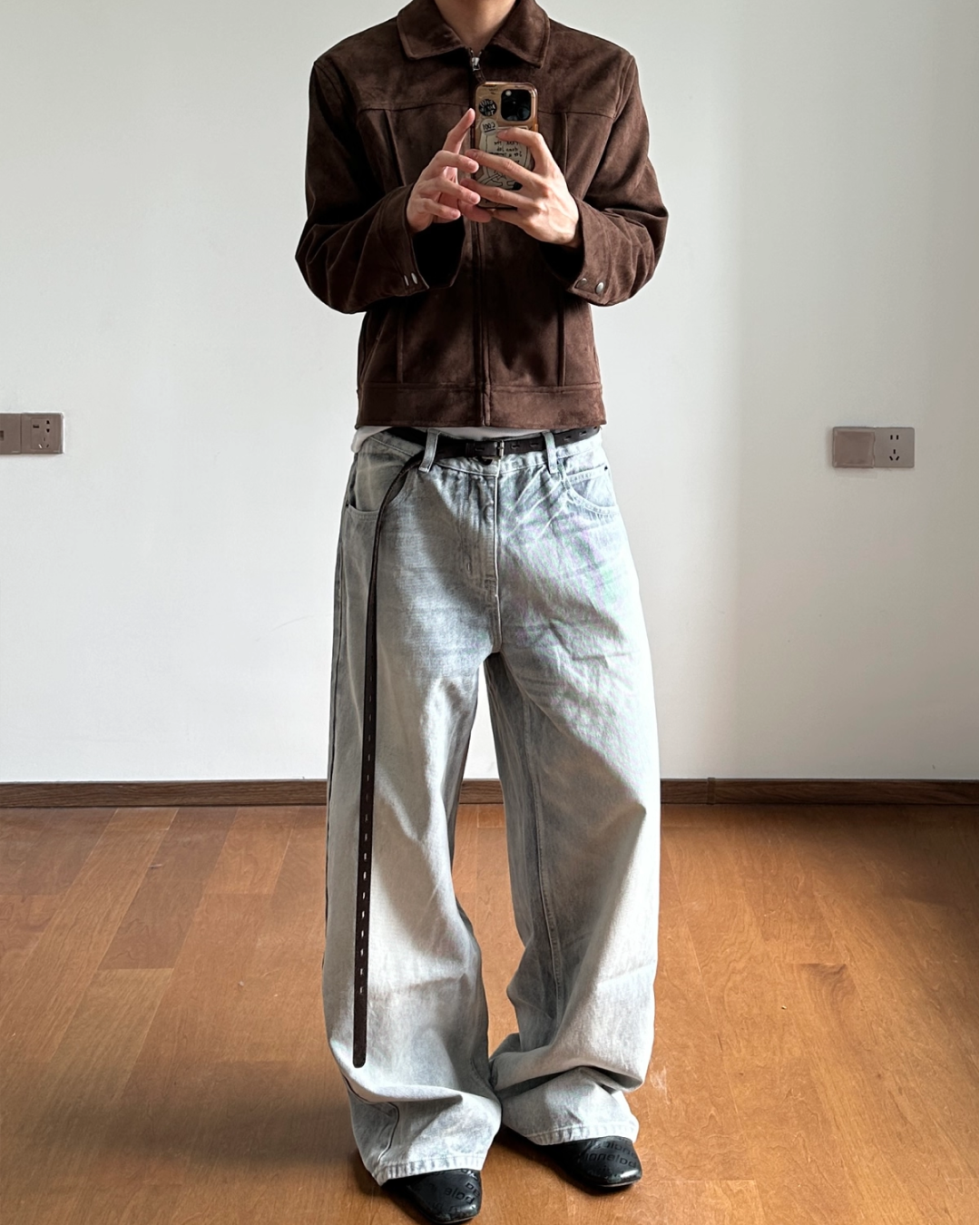 短丈スエードブラウンジャケット B0094