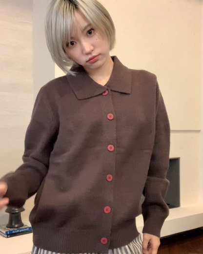 カラーボタンニットシャツ B0099